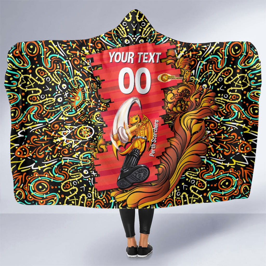 Personalized Perth Scorchers Cricket Hooded Blanket Hippie Psychedelic Pattern Vibrant Mandala Art Style