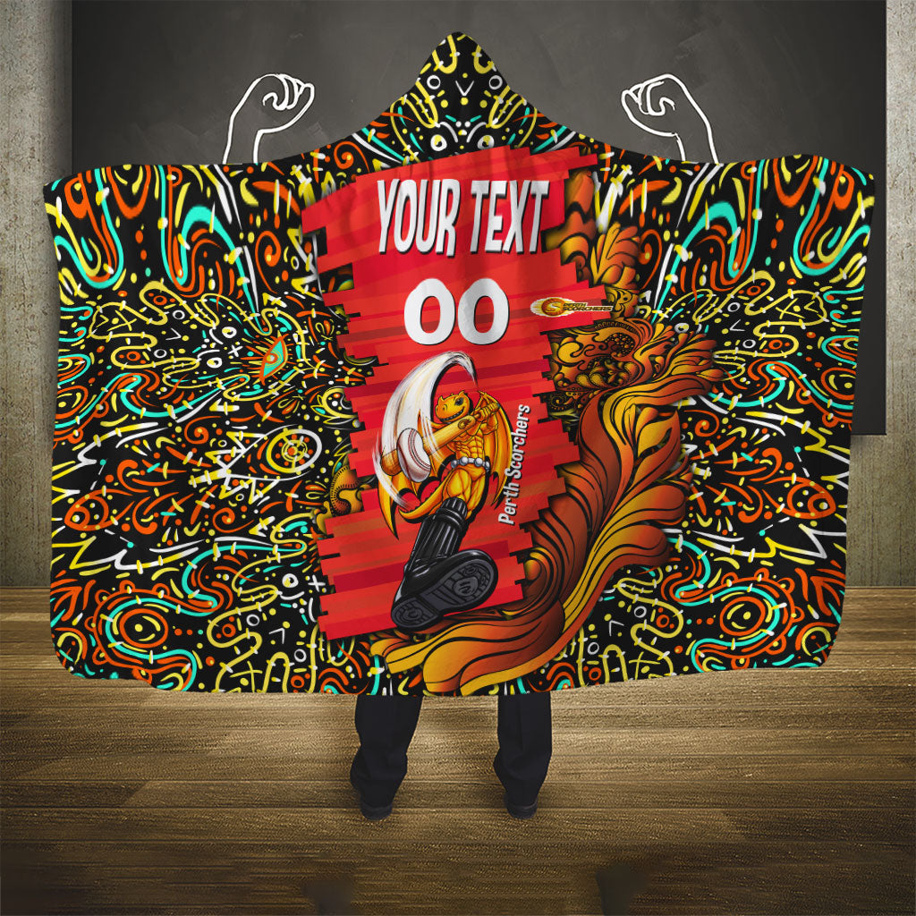 Personalized Perth Scorchers Cricket Hooded Blanket Hippie Psychedelic Pattern Vibrant Mandala Art Style