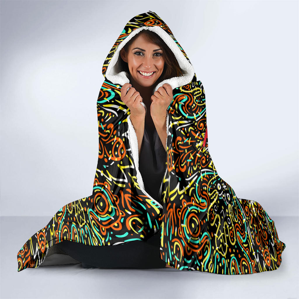 Personalized Perth Scorchers Cricket Hooded Blanket Hippie Psychedelic Pattern Vibrant Mandala Art Style