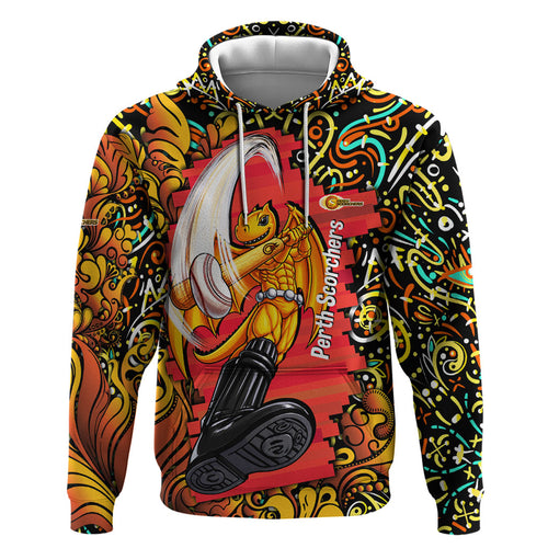 Personalized Perth Scorchers Cricket Hoodie Hippie Psychedelic Pattern Vibrant Mandala Art Style