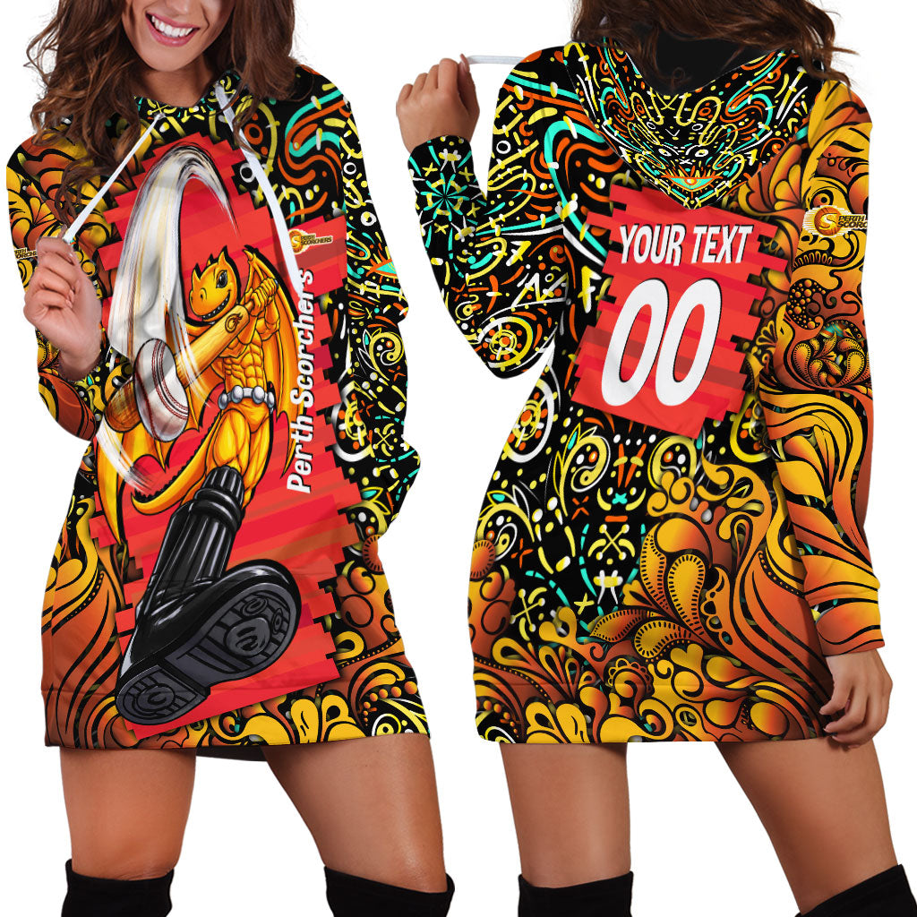Personalized Perth Scorchers Cricket Hoodie Dress Hippie Psychedelic Pattern Vibrant Mandala Art Style