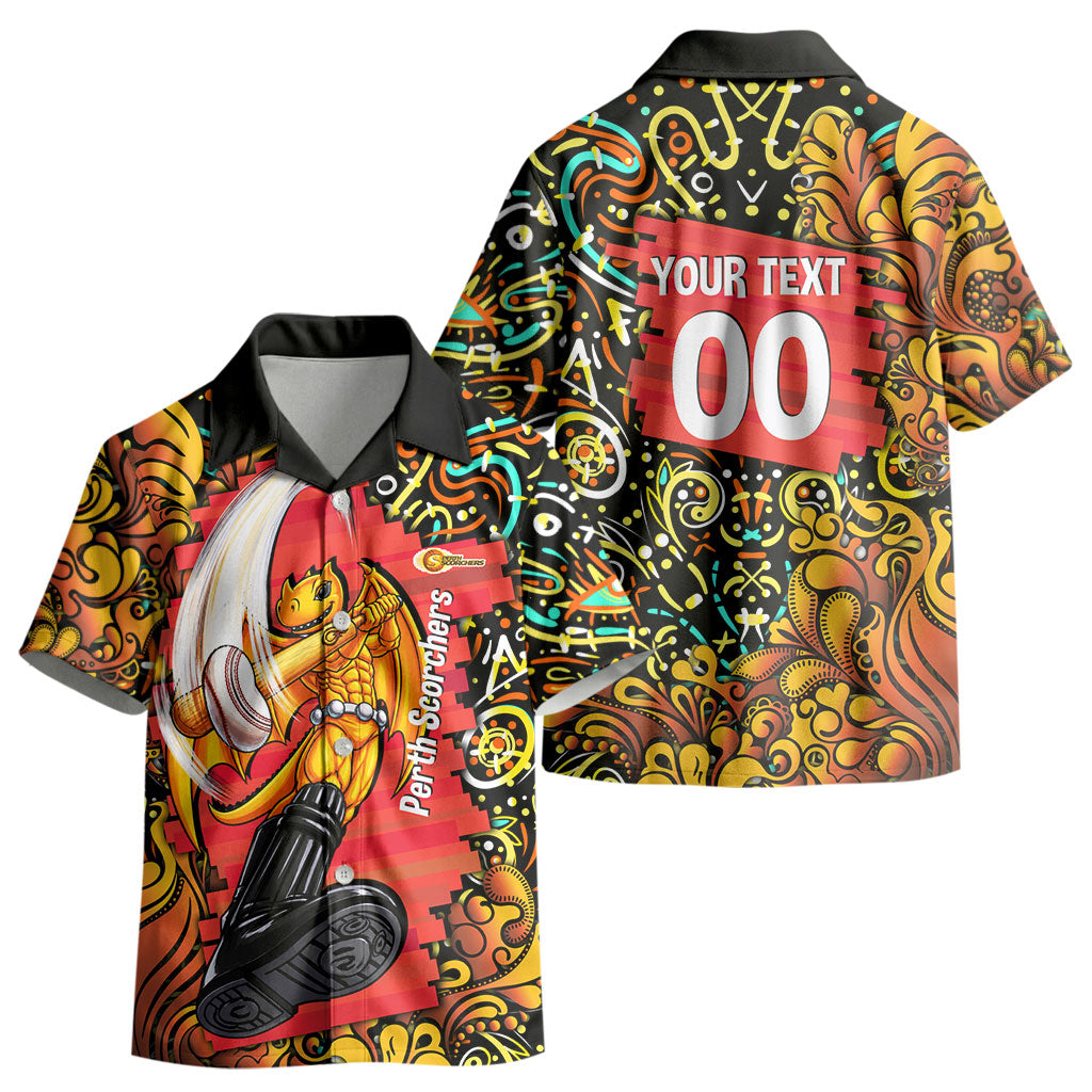 Personalized Perth Scorchers Cricket Kid Hawaiian Shirt Hippie Psychedelic Pattern Vibrant Mandala Art Style