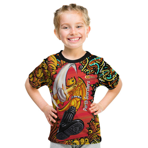 Personalized Perth Scorchers Cricket Kid T Shirt Hippie Psychedelic Pattern Vibrant Mandala Art Style