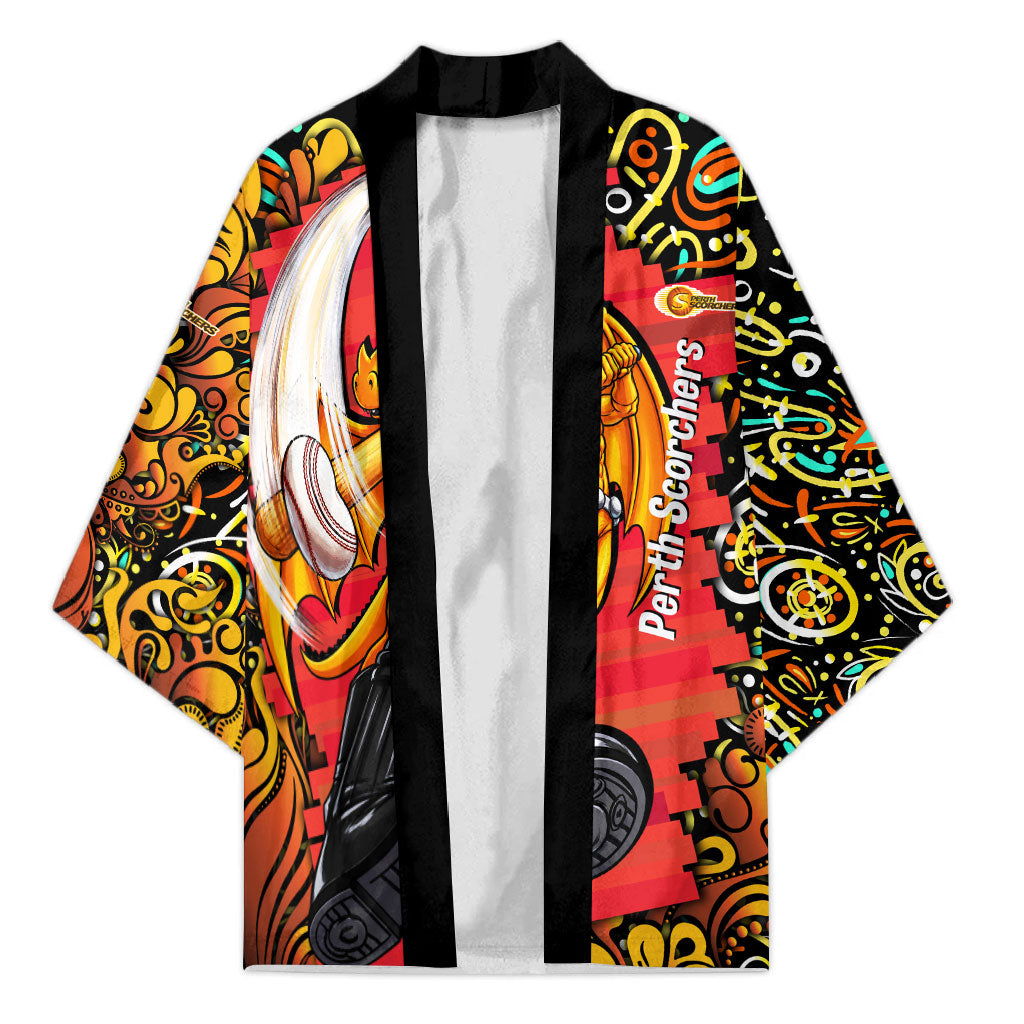Personalized Perth Scorchers Cricket Kimono Hippie Psychedelic Pattern Vibrant Mandala Art Style