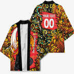 Personalized Perth Scorchers Cricket Kimono Hippie Psychedelic Pattern Vibrant Mandala Art Style
