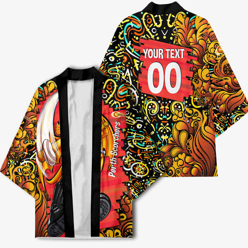 Personalized Perth Scorchers Cricket Kimono Hippie Psychedelic Pattern Vibrant Mandala Art Style