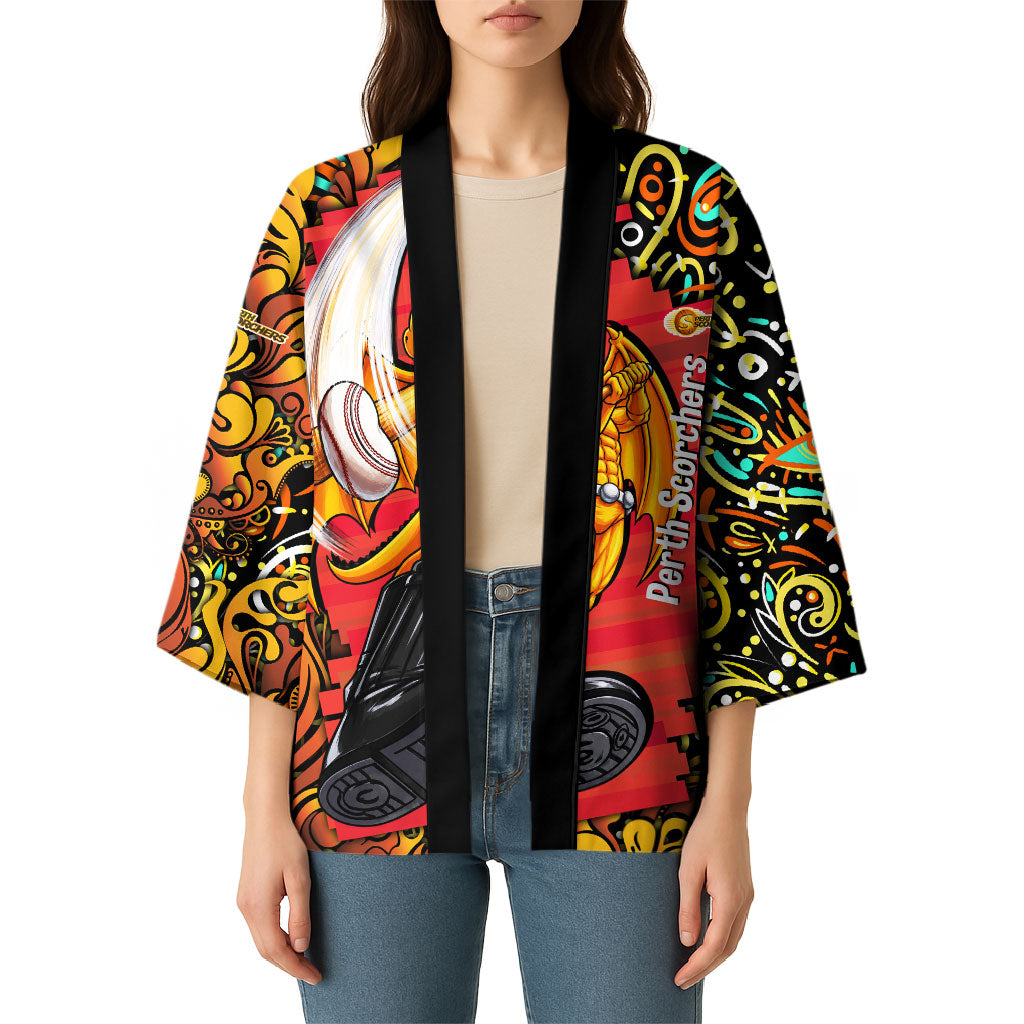 Personalized Perth Scorchers Cricket Kimono Hippie Psychedelic Pattern Vibrant Mandala Art Style