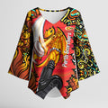 Personalized Perth Scorchers Cricket Kimono Sleeve Blouse Hippie Psychedelic Pattern Vibrant Mandala Art Style