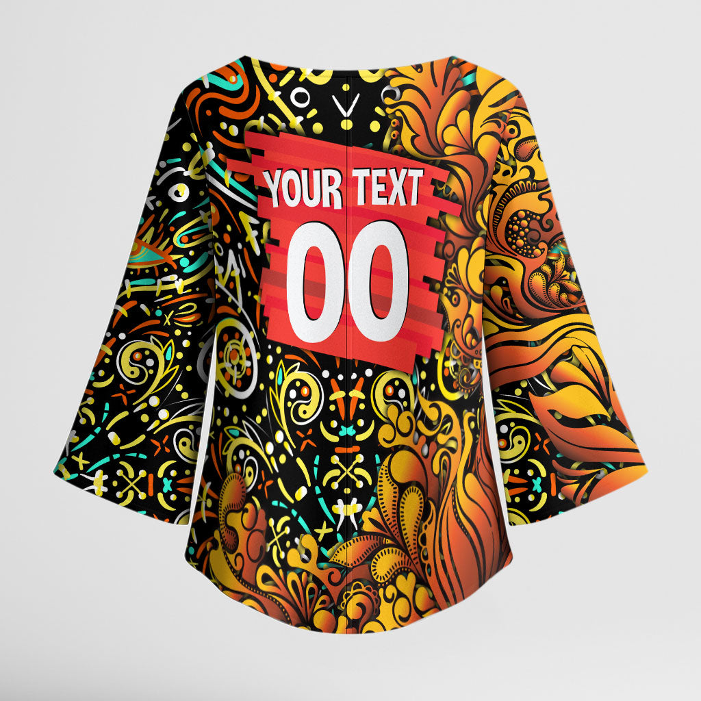 Personalized Perth Scorchers Cricket Kimono Sleeve Blouse Hippie Psychedelic Pattern Vibrant Mandala Art Style