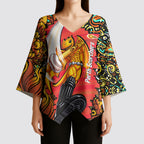 Personalized Perth Scorchers Cricket Kimono Sleeve Blouse Hippie Psychedelic Pattern Vibrant Mandala Art Style