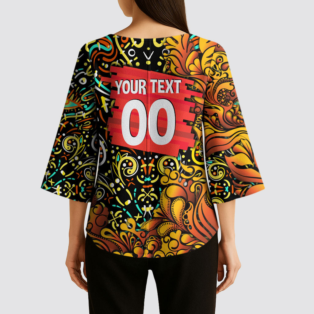 Personalized Perth Scorchers Cricket Kimono Sleeve Blouse Hippie Psychedelic Pattern Vibrant Mandala Art Style