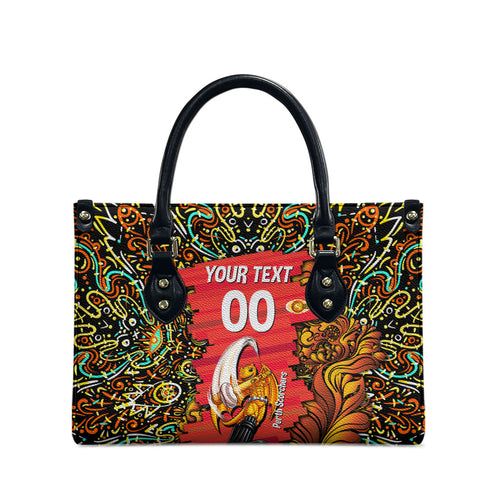 Personalized Perth Scorchers Cricket Leather Bag Hippie Psychedelic Pattern Vibrant Mandala Art Style
