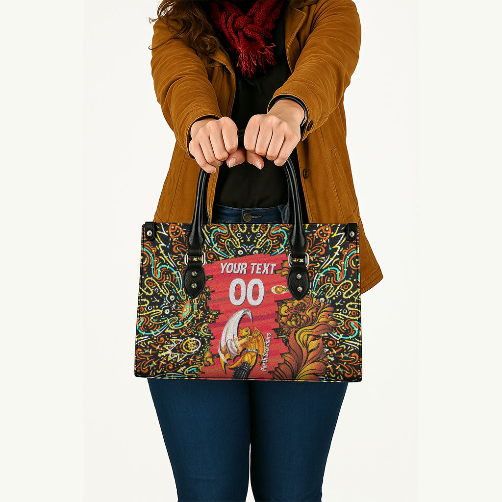 Personalized Perth Scorchers Cricket Leather Bag Hippie Psychedelic Pattern Vibrant Mandala Art Style