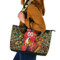 Personalized Perth Scorchers Cricket Leather Tote Bag Hippie Psychedelic Pattern Vibrant Mandala Art Style