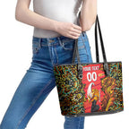 Personalized Perth Scorchers Cricket Leather Tote Bag Hippie Psychedelic Pattern Vibrant Mandala Art Style