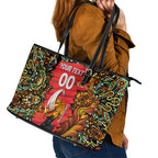 Personalized Perth Scorchers Cricket Leather Tote Bag Hippie Psychedelic Pattern Vibrant Mandala Art Style