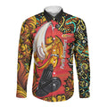 Personalized Perth Scorchers Cricket Long Sleeve Button Shirt Hippie Psychedelic Pattern Vibrant Mandala Art Style