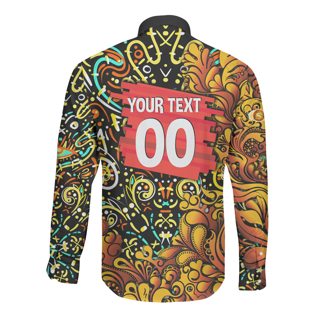 Personalized Perth Scorchers Cricket Long Sleeve Button Shirt Hippie Psychedelic Pattern Vibrant Mandala Art Style