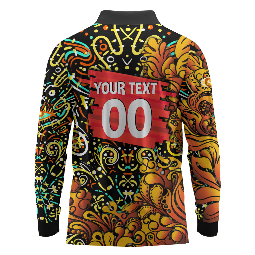 Personalized Perth Scorchers Cricket Long Sleeve Polo Shirt Hippie Psychedelic Pattern Vibrant Mandala Art Style
