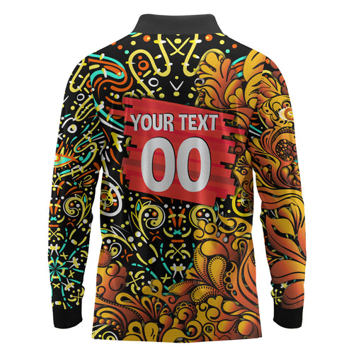 Personalized Perth Scorchers Cricket Long Sleeve Polo Shirt Hippie Psychedelic Pattern Vibrant Mandala Art Style