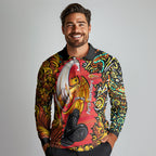 Personalized Perth Scorchers Cricket Long Sleeve Polo Shirt Hippie Psychedelic Pattern Vibrant Mandala Art Style