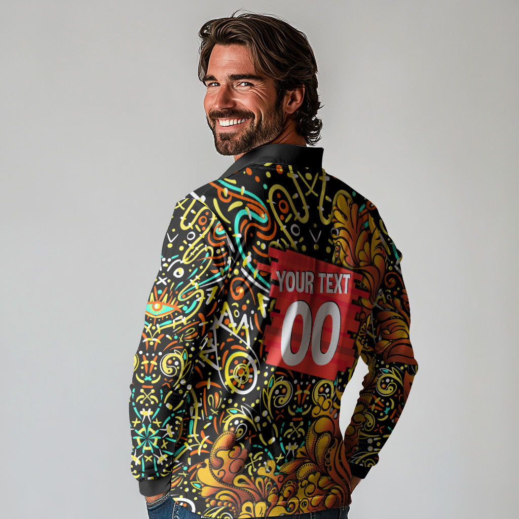 Personalized Perth Scorchers Cricket Long Sleeve Polo Shirt Hippie Psychedelic Pattern Vibrant Mandala Art Style