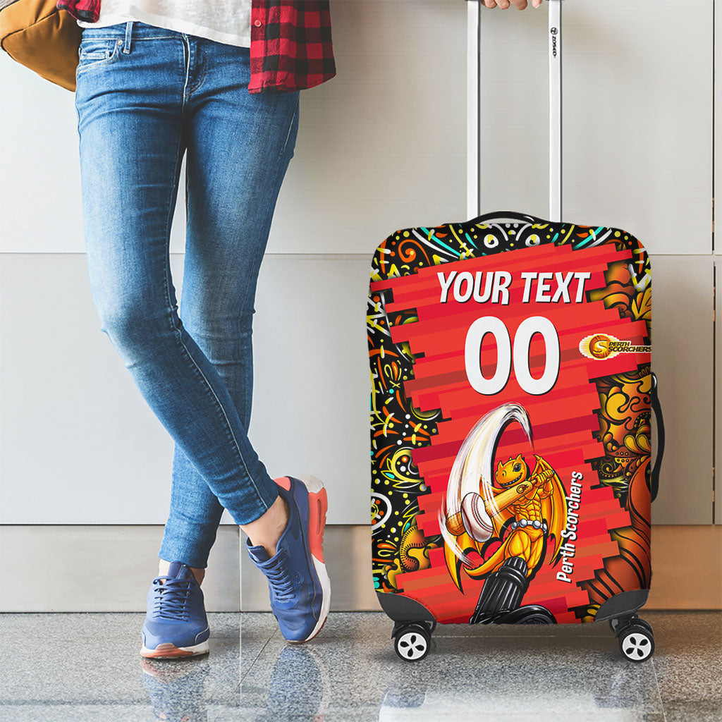 Personalized Perth Scorchers Cricket Luggage Cover Hippie Psychedelic Pattern Vibrant Mandala Art Style