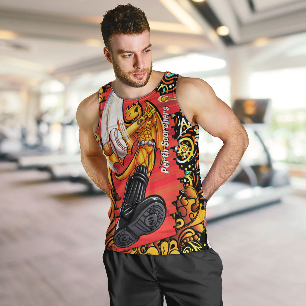 Personalized Perth Scorchers Cricket Men Tank Top Hippie Psychedelic Pattern Vibrant Mandala Art Style