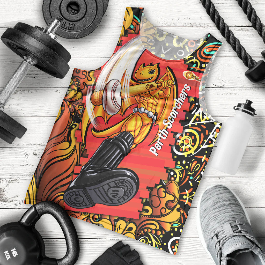 Personalized Perth Scorchers Cricket Men Tank Top Hippie Psychedelic Pattern Vibrant Mandala Art Style