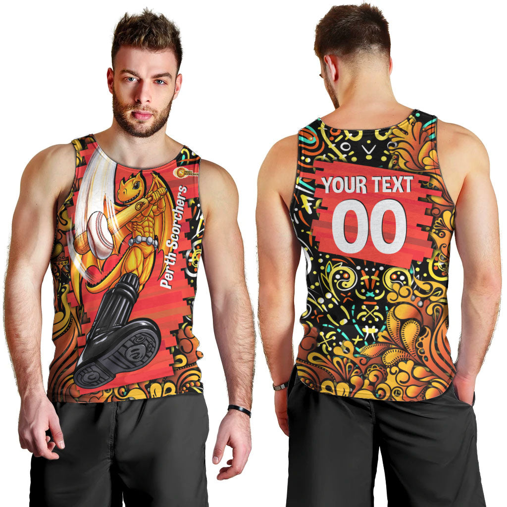 Personalized Perth Scorchers Cricket Men Tank Top Hippie Psychedelic Pattern Vibrant Mandala Art Style