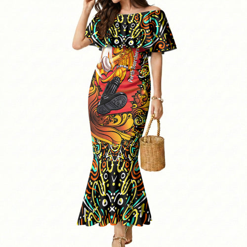 Personalized Perth Scorchers Cricket Mermaid Dress Hippie Psychedelic Pattern Vibrant Mandala Art Style