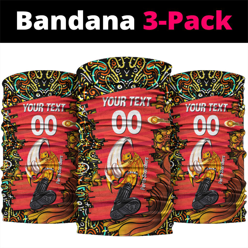 Personalized Perth Scorchers Cricket Neck Gaiter Hippie Psychedelic Pattern Vibrant Mandala Art Style