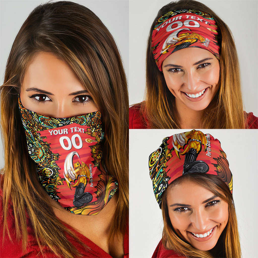 Personalized Perth Scorchers Cricket Neck Gaiter Hippie Psychedelic Pattern Vibrant Mandala Art Style