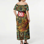 Personalized Perth Scorchers Cricket Off Shoulder Maxi Dress Hippie Psychedelic Pattern Vibrant Mandala Art Style