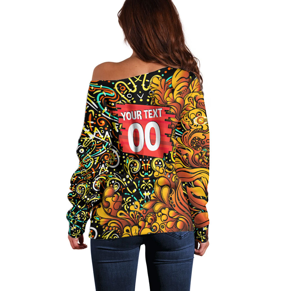 Personalized Perth Scorchers Cricket Off Shoulder Sweater Hippie Psychedelic Pattern Vibrant Mandala Art Style