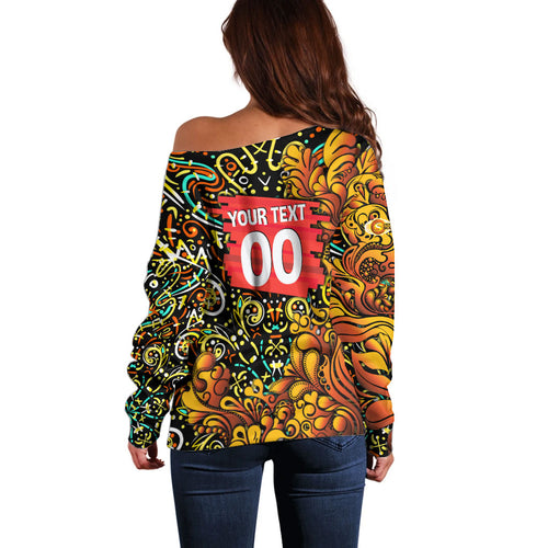 Personalized Perth Scorchers Cricket Off Shoulder Sweater Hippie Psychedelic Pattern Vibrant Mandala Art Style