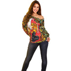 Personalized Perth Scorchers Cricket Off Shoulder Sweater Hippie Psychedelic Pattern Vibrant Mandala Art Style