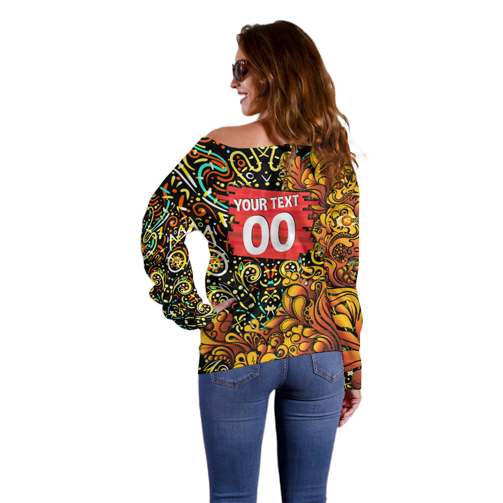Personalized Perth Scorchers Cricket Off Shoulder Sweater Hippie Psychedelic Pattern Vibrant Mandala Art Style
