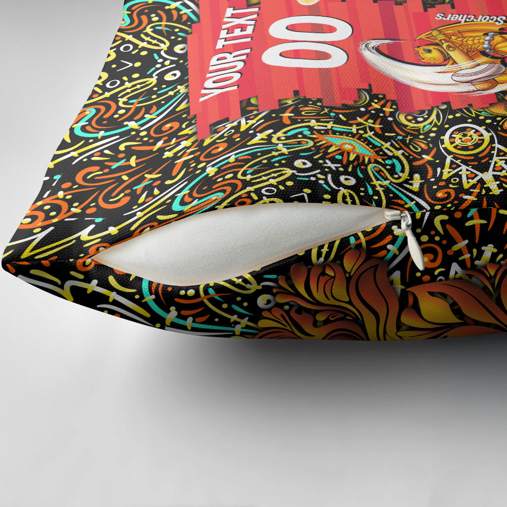Personalized Perth Scorchers Cricket Pillow Cover Hippie Psychedelic Pattern Vibrant Mandala Art Style