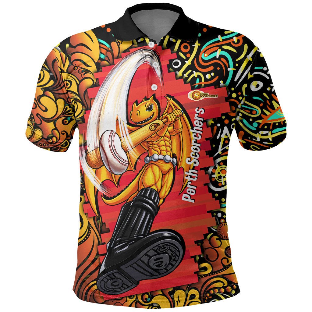 Personalized Perth Scorchers Cricket Polo Shirt Hippie Psychedelic Pattern Vibrant Mandala Art Style