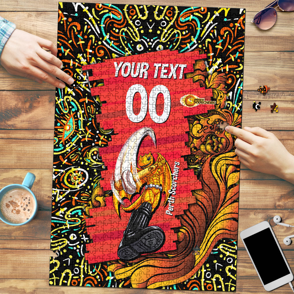 Personalized Perth Scorchers Cricket Puzzle Hippie Psychedelic Pattern Vibrant Mandala Art Style