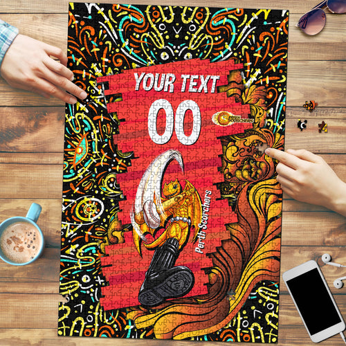 Personalized Perth Scorchers Cricket Puzzle Hippie Psychedelic Pattern Vibrant Mandala Art Style