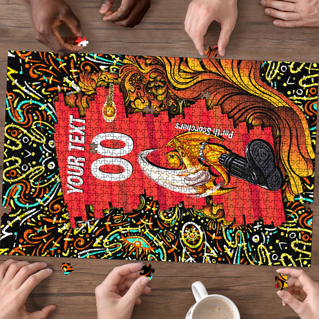Personalized Perth Scorchers Cricket Puzzle Hippie Psychedelic Pattern Vibrant Mandala Art Style