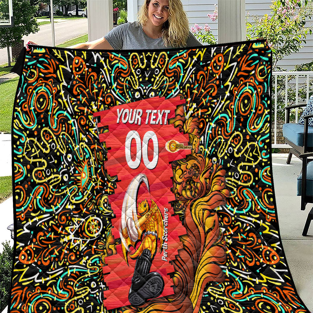 Personalized Perth Scorchers Cricket Quilt Hippie Psychedelic Pattern Vibrant Mandala Art Style