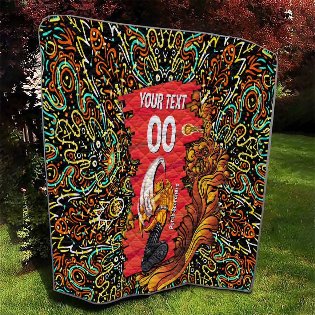 Personalized Perth Scorchers Cricket Quilt Hippie Psychedelic Pattern Vibrant Mandala Art Style