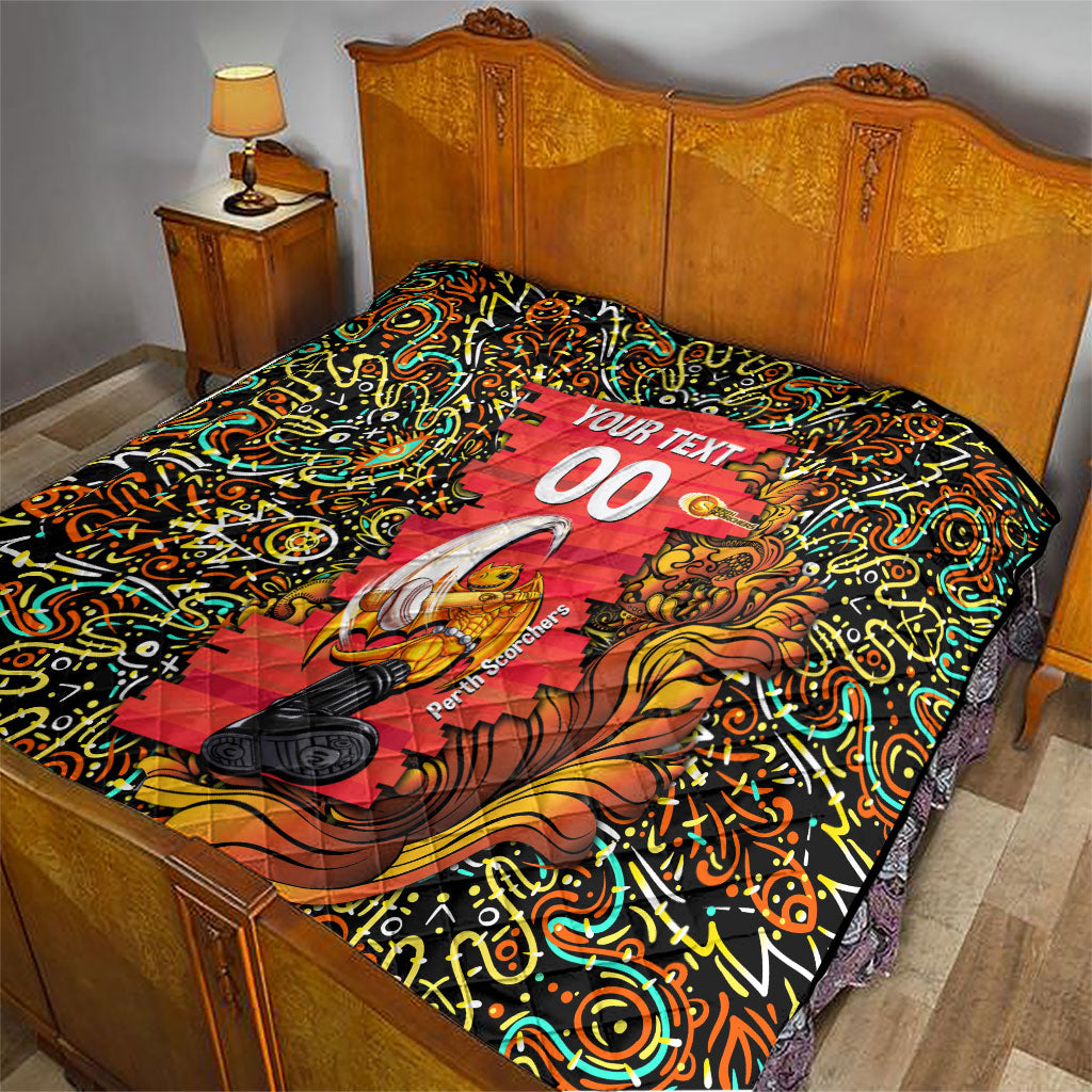 Personalized Perth Scorchers Cricket Quilt Hippie Psychedelic Pattern Vibrant Mandala Art Style