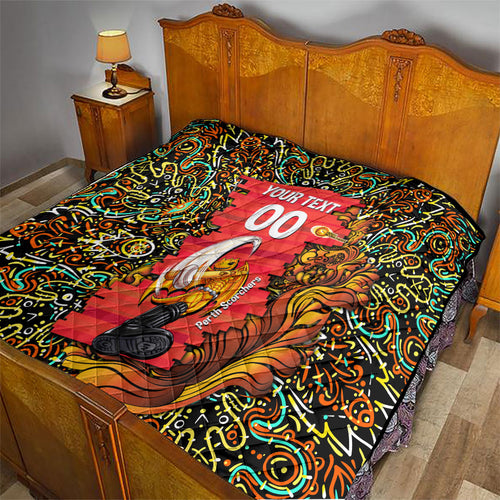 Personalized Perth Scorchers Cricket Quilt Hippie Psychedelic Pattern Vibrant Mandala Art Style
