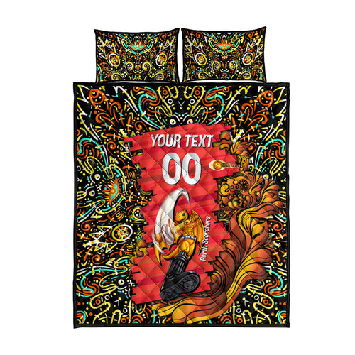 Personalized Perth Scorchers Cricket Quilt Bed Set Hippie Psychedelic Pattern Vibrant Mandala Art Style