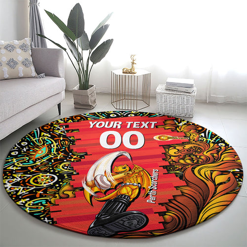 Personalized Perth Scorchers Cricket Round Carpet Hippie Psychedelic Pattern Vibrant Mandala Art Style