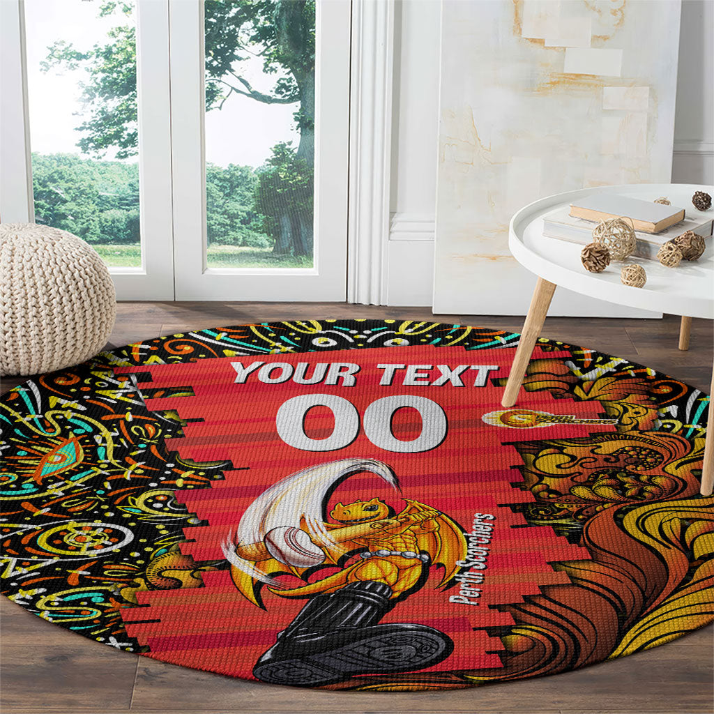 Personalized Perth Scorchers Cricket Round Carpet Hippie Psychedelic Pattern Vibrant Mandala Art Style